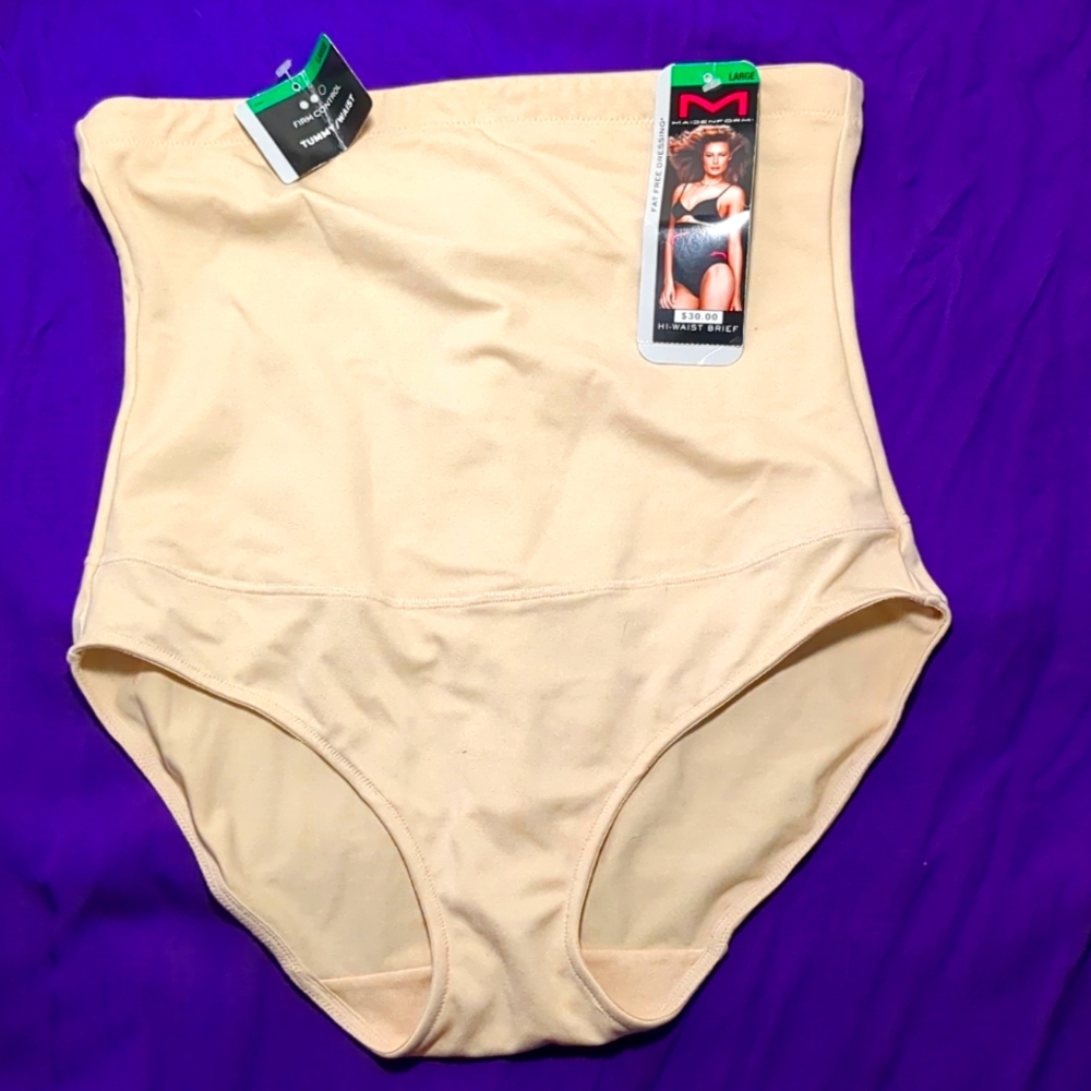 NWT Ladies Maidenform shaper hi-waist brief under garment. Size Lg. Tan